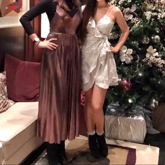 Bardot Metallic Silver Wrap Dress from Nordstrom - Picture 3 of 3